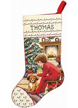 Janlynn Waiting for Santa Stocking Kit #015-0243 14 Count 18" Long